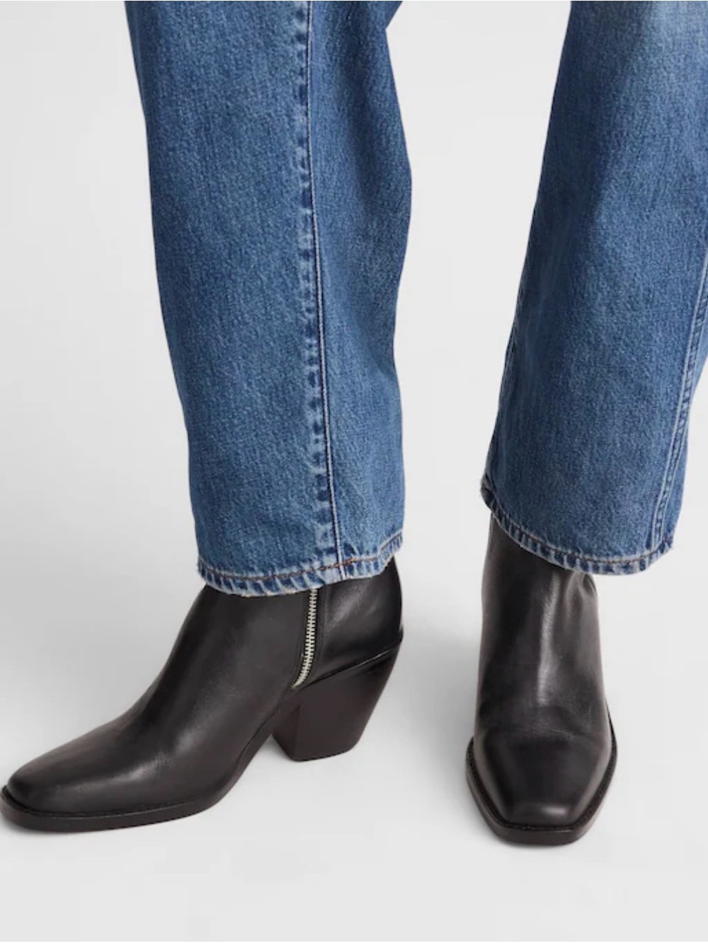 NWOB Madewell Idris Genuine Leather Side Zip Ankle Boot Black Size 7